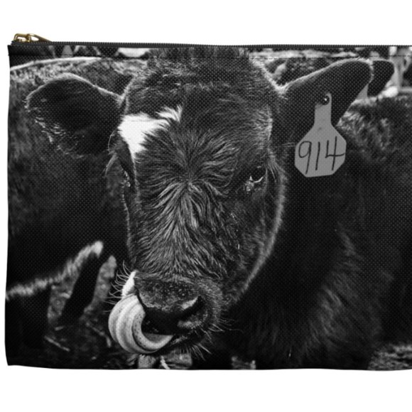 wild auroras Handbags - Cow picture larger size cosmetics pouch